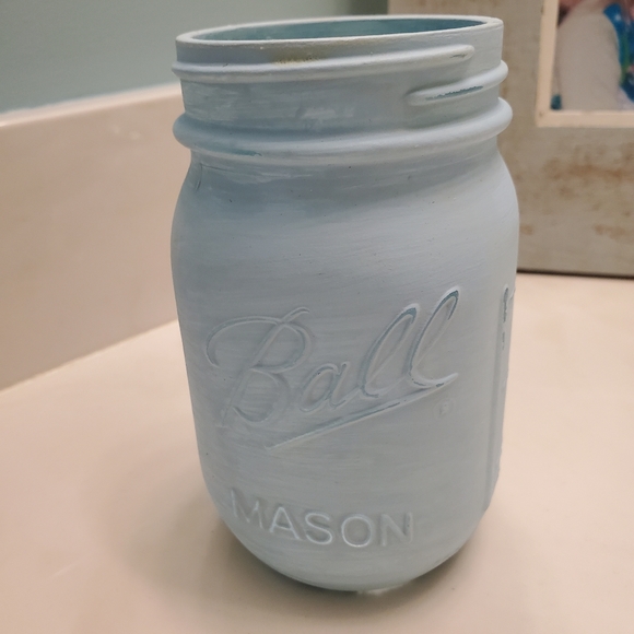 Ball jar Batroom accessories in light blue - Picture 3 of 7